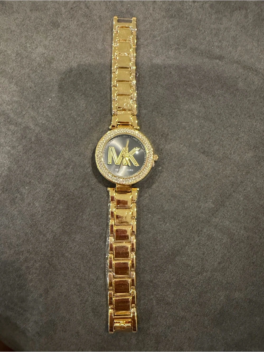 New Michael Kors Gold and Black Logo Bracelet Watch